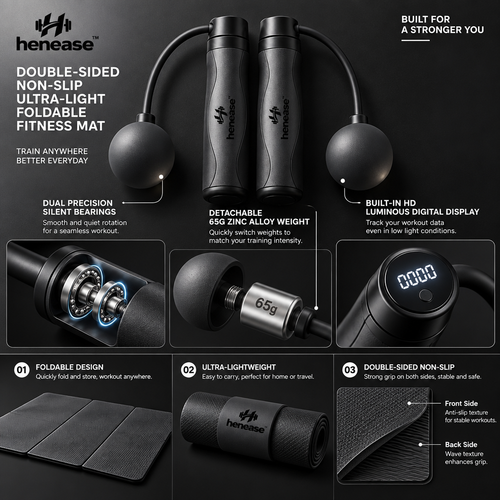 henease™ Cordless Weighted Electronic Jump Rope with Magnetic Resistance