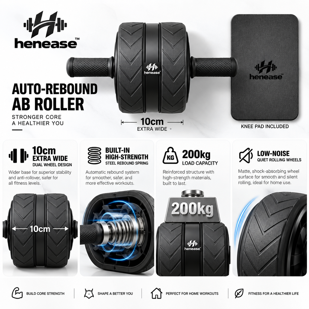 henease™ Matte Dual-Wheel Automatic Rebound Ab Roller