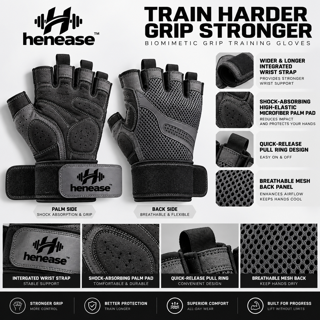 henease™ Biomimetic Grip Breathable Strength Training Gloves